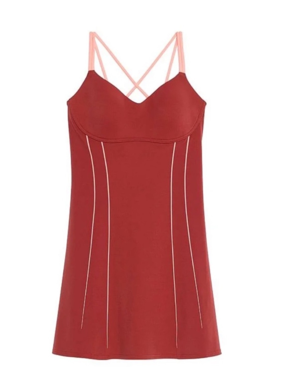 VSX Red Mini Dress with Pink Straps
